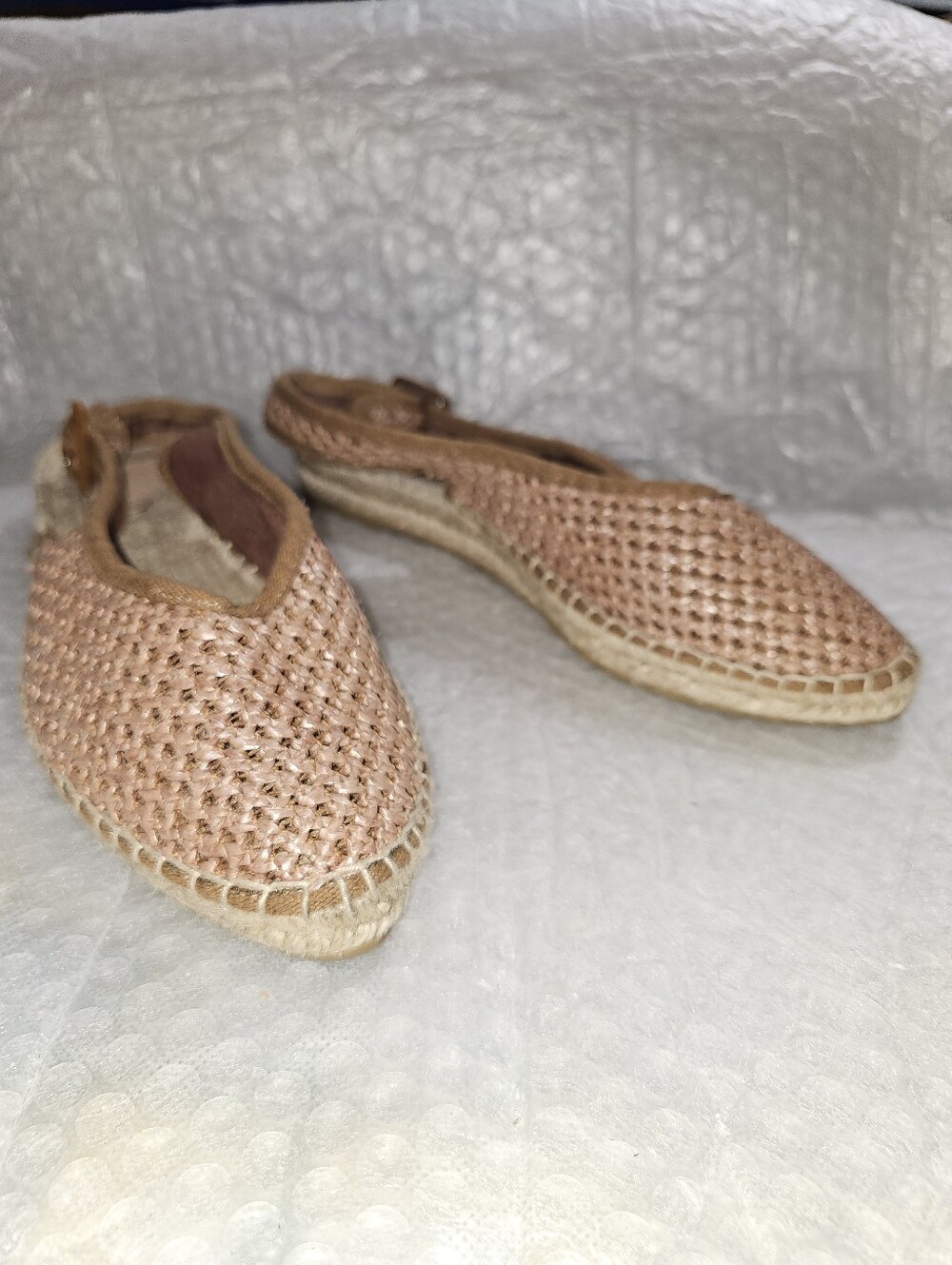 Boden Woven Slingback Espadrille Flat Sandals Size 40 Usa 9 Blush Pink Coastal - Picture 7 of 10